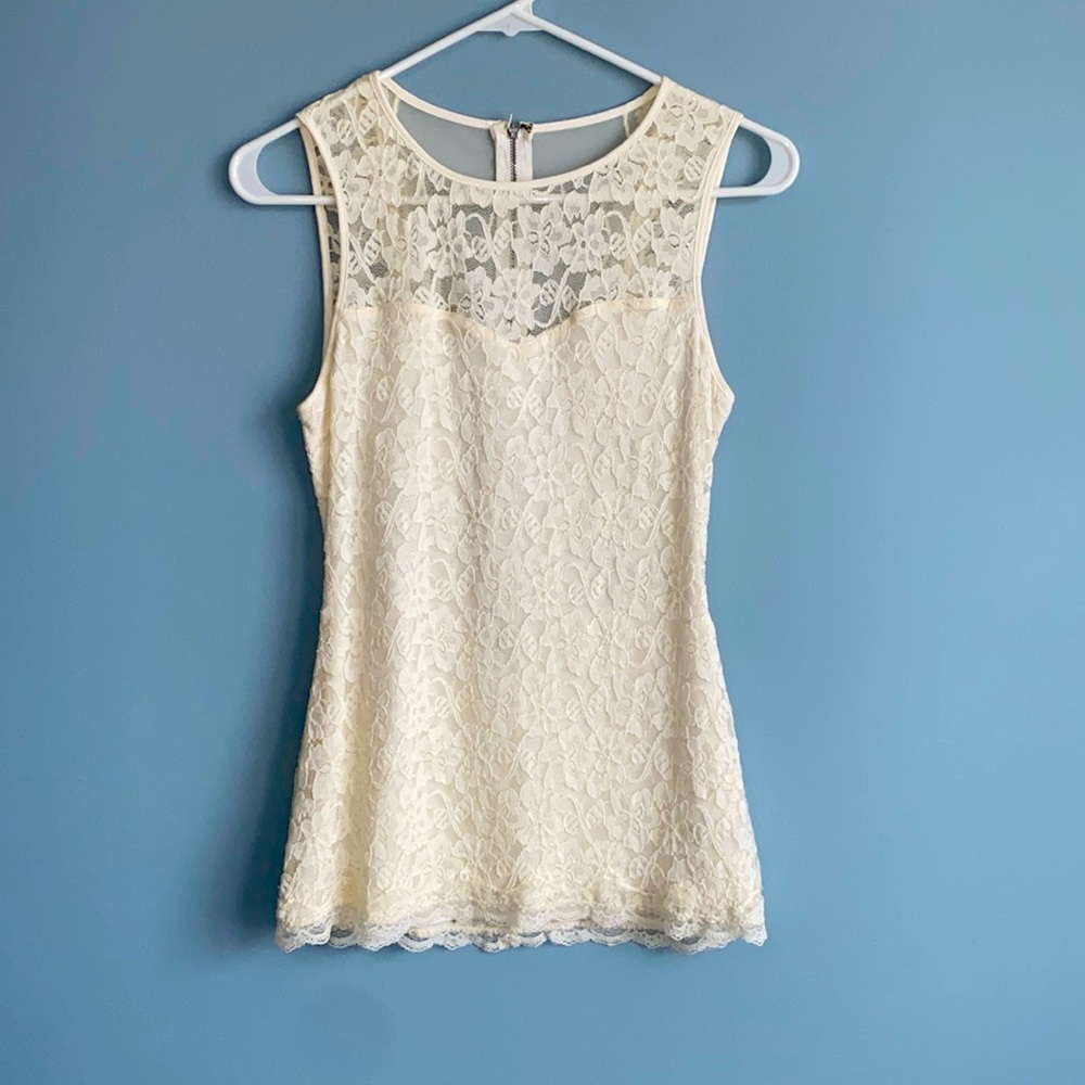 Gorgeous zip up lace shirt from express